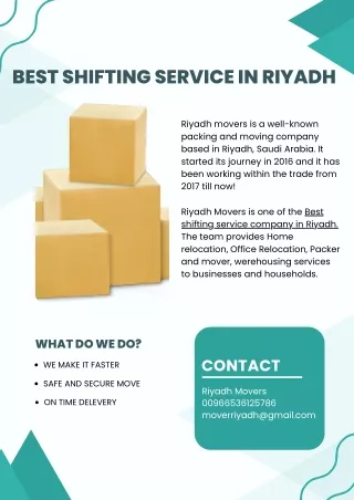 Best shifting service in Riyadh