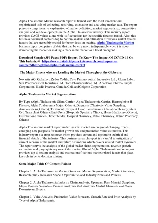 alpha thalassemia market research report