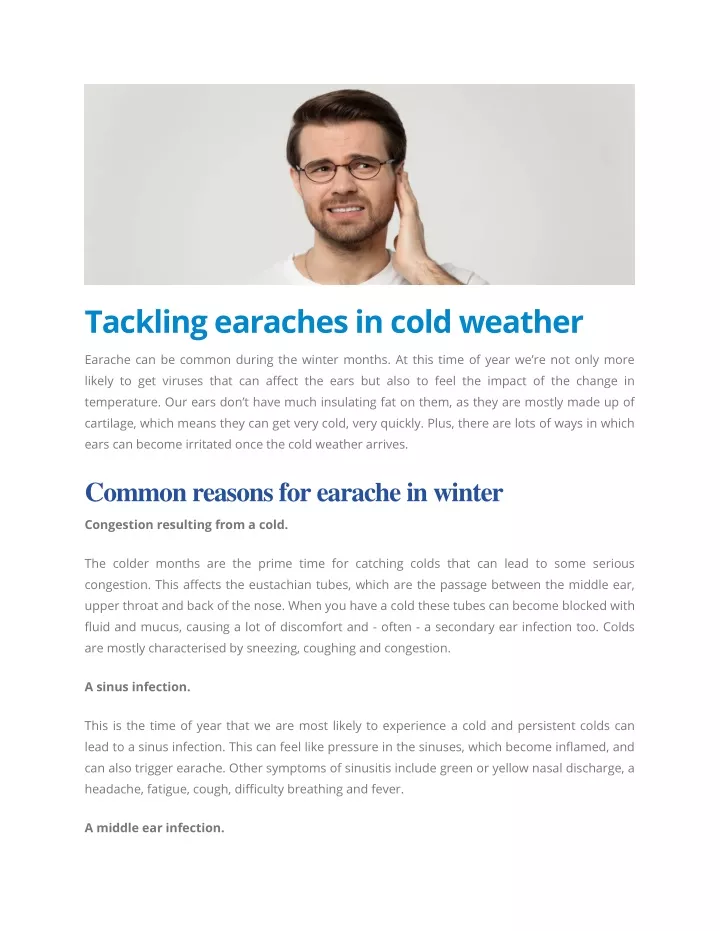 tackling earaches in cold weather