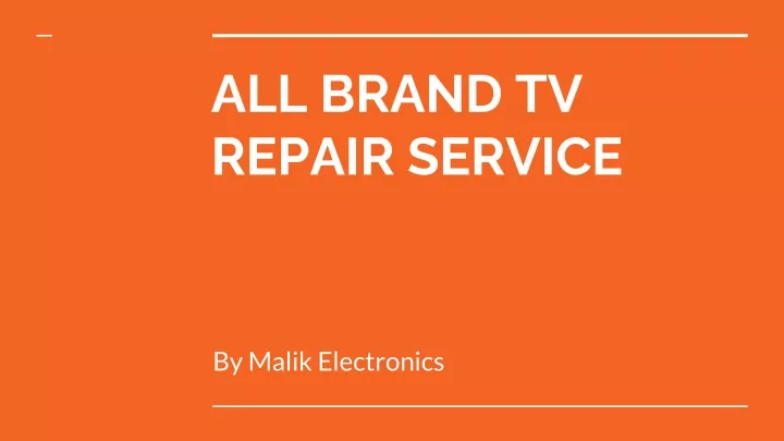all brand tv repair service