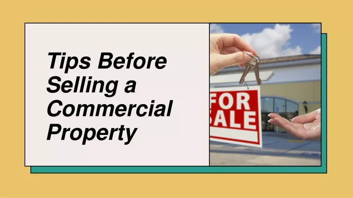 tips before selling a commercial property