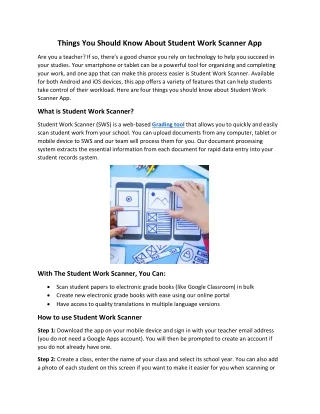 Things You Should Know About Student Work Scanner App