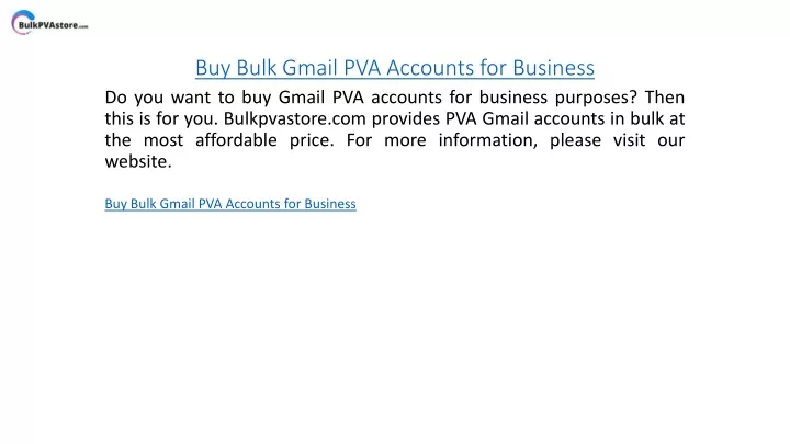 buy bulk gmail pva accounts for business