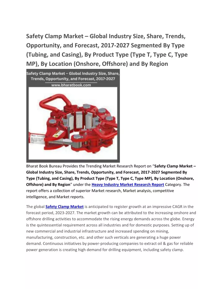 safety clamp market global industry size share