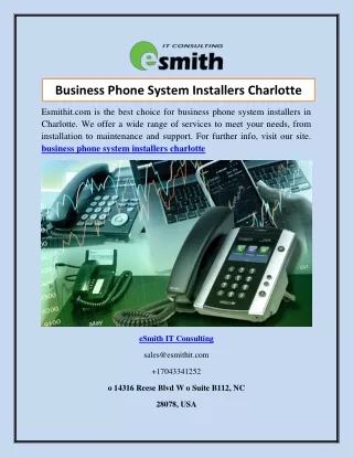 Business Phone System Installers Charlotte  Esmithit