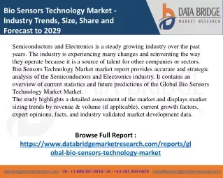 bio sensors technology market industry trends