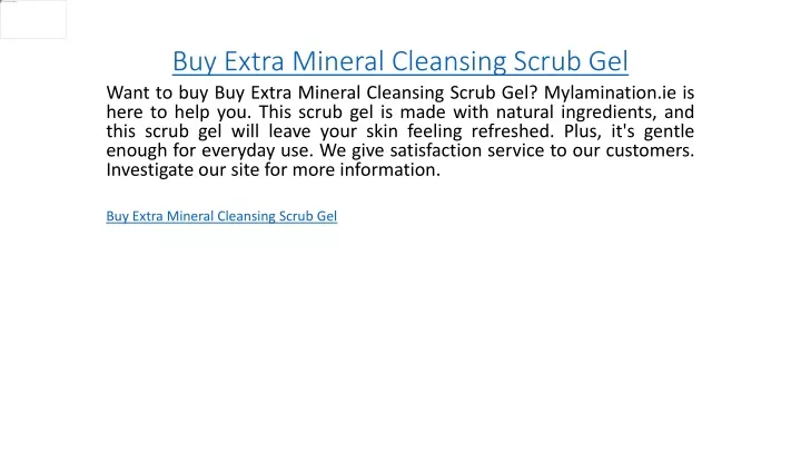 buy extra mineral cleansing scrub gel