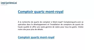 Comptoir quartz mont-royal  GRIFON