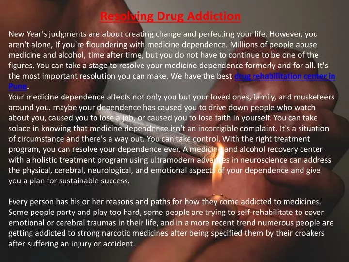 resolving drug addiction