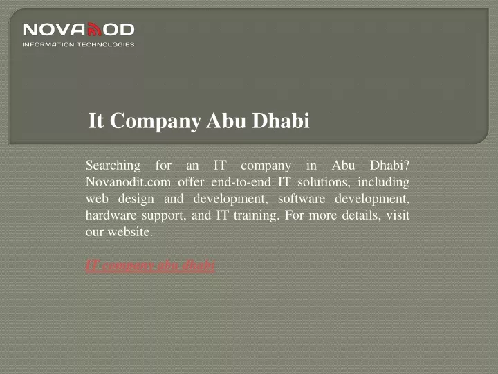 it company abu dhabi