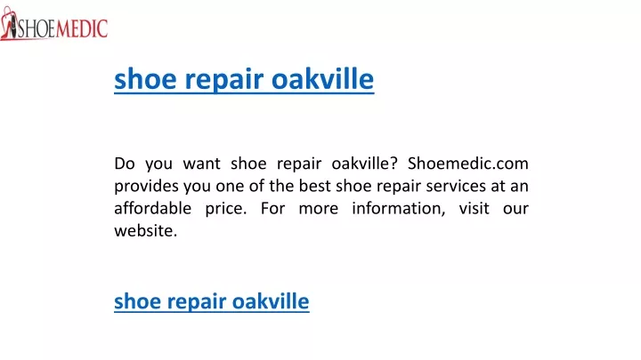 shoe repair oakville