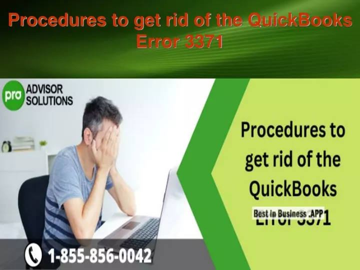 procedures to get rid of the quickbooks error 3371