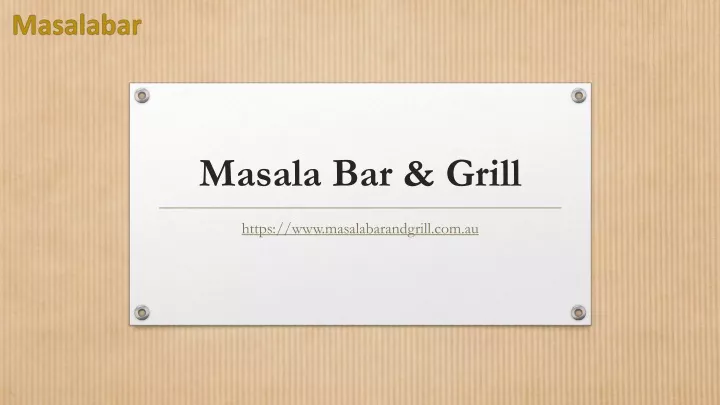 masala bar grill