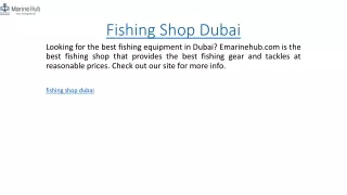 Fishing Shop Dubai Emarinehub.com