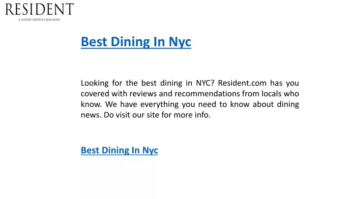 best dining in nyc