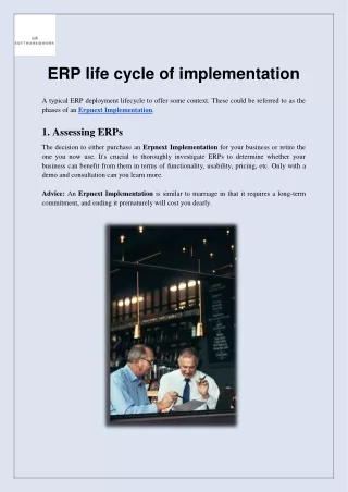 ERP life cycle of implementation
