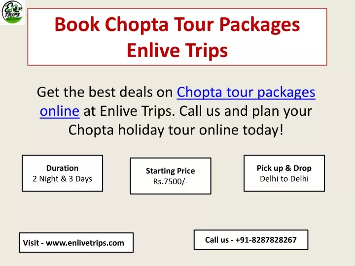 book chopta tour packages enlive trips