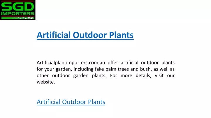 artificial outdoor plants