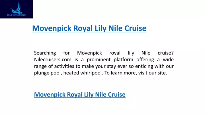 movenpick royal lily nile cruise