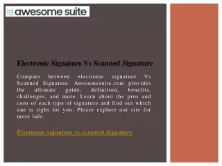Electronic Signature Vs Scanned Signature  Awesomesuite.com