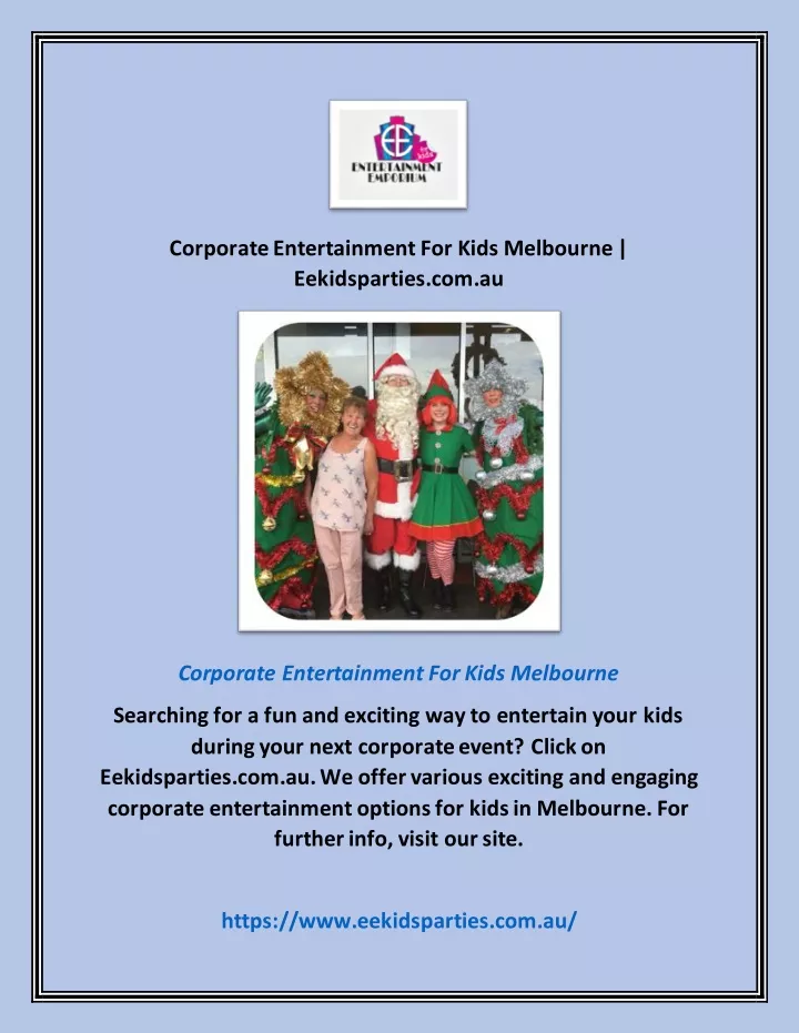 corporate entertainment for kids melbourne