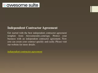 Independent Contractor Agreement  Awesomesuite.com sign