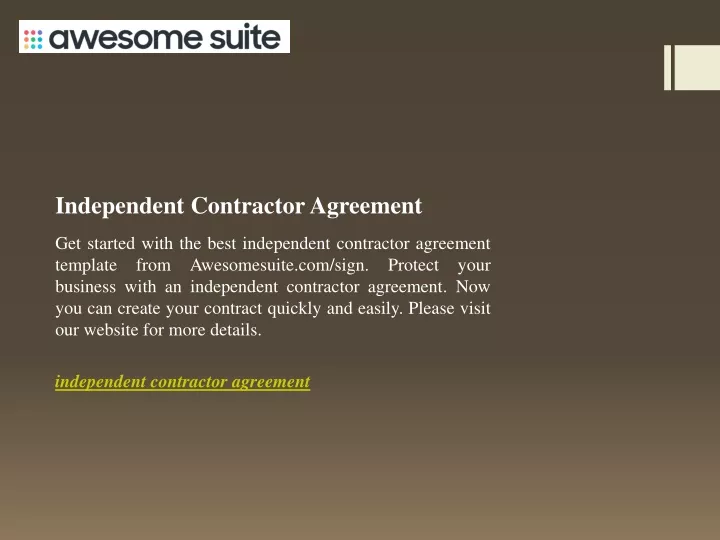 independent contractor agreement