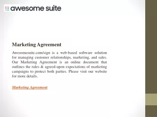 Marketing Agreement   Awesomesuite.com sign