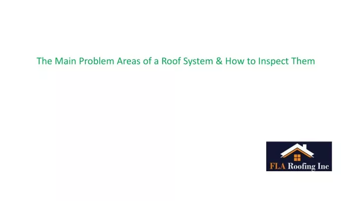 the main problem areas of a roof system