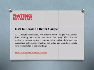 How to Become a Better Couple  Datingessential.com