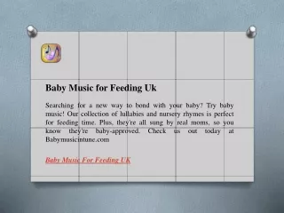 Baby Music for Feeding Uk  Babymusicintune.com