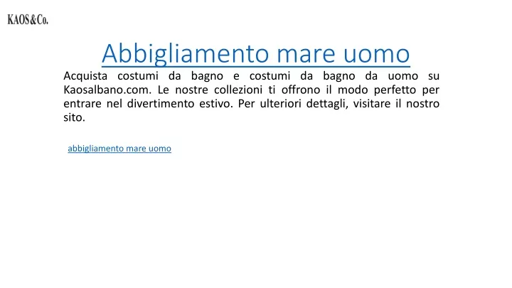 abbigliamento mare uomo