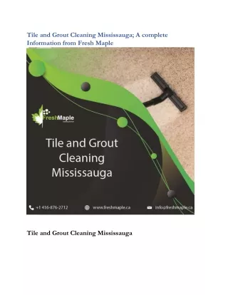 tile and grout cleaning mississauga a complete