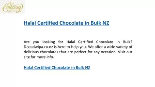 Halal Certified Chocolate In Bulk Nz   Doeadwipa.co.nz