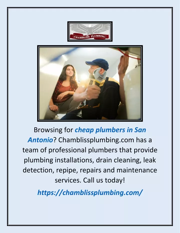 browsing for cheap plumbers in san antonio