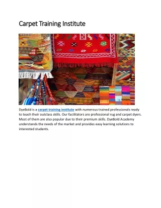 carpet training institute carpet training