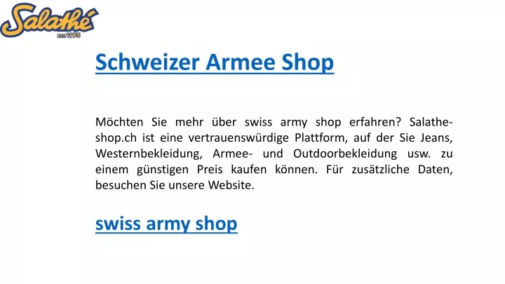 schweizer armee shop