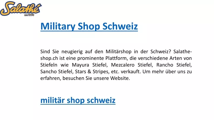 military shop schweiz