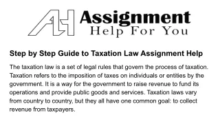 step by step guide to taxation law assignment help