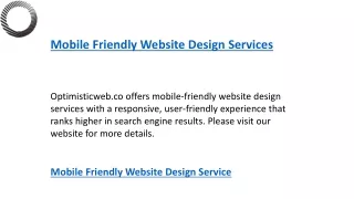Mobile Friendly Website Design Services   Optimisticweb.co