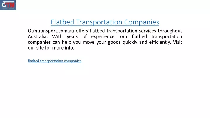 flatbed transportation companies