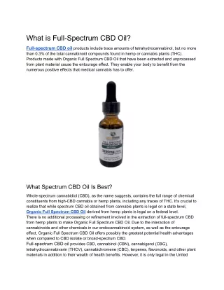 What Is Full-Spectrum CBD Oil