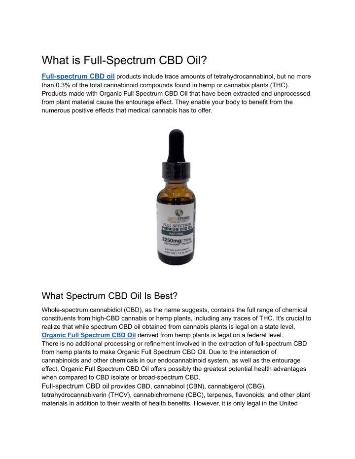 what is full spectrum cbd oil