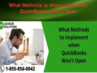 what methods to implement when quickbooks won t open