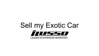 Sell my Exotic Car