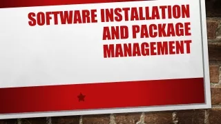software installation and package management