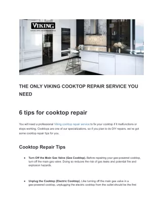 The Only Viking Cooktop Repair Service You Need