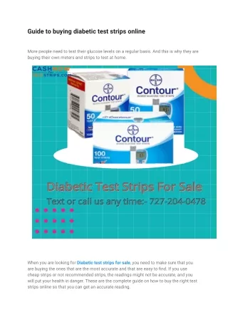 Guide to buying diabetic test strips online