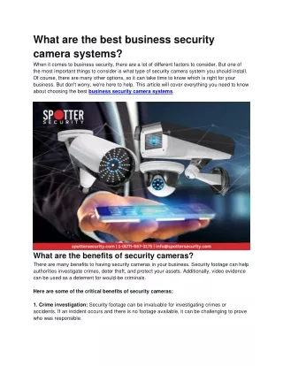 What are the best business security camera systems