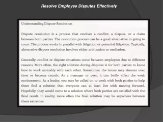 resolve employee disputes effectively